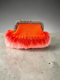 Einzelstück TUY Clutch NEON ORANGE Pink Original NADIA  DAFRI Paris  handgefertigte Designer Handtasche Bag Luxus Bunt  UNIKAT (Kopie)