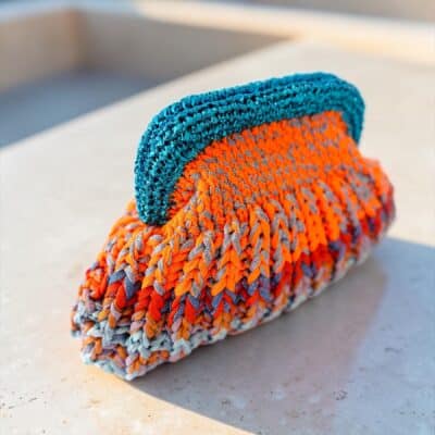 Einzelstück SIS Clutch Neon Orange Metallic Blau GOLD Flieder Puderrosa Lila  Original NADIA  DAFRI Paris  handgefertigte Designer Handtasche Bag Luxus Bunt  UNIKAT