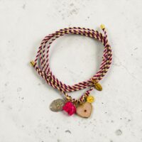 NEU "Make a wish" Herz Elefant Rosenquarz mit Pusteblume Bettelkette Stoffbandkette – Bild 3