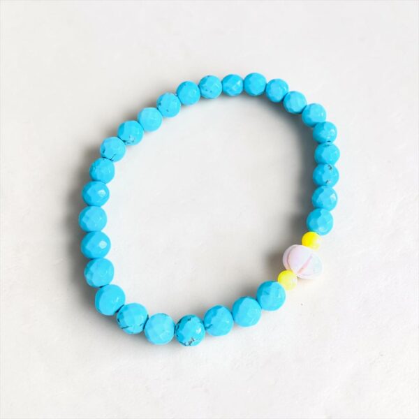 Pures Edelstein Armband "JIL" Türkis mit Rosa Opal Melone – Bild 2