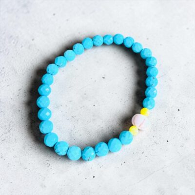 Pures Edelstein Armband "JIL" Türkis mit Rosa Opal Melone